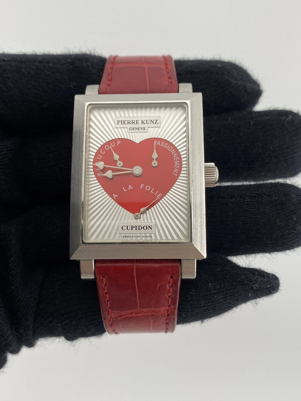 Pierre Kunz Cupidon Red Heart Dial on Leather Ref. PKM102STR Complete 2007 view 2