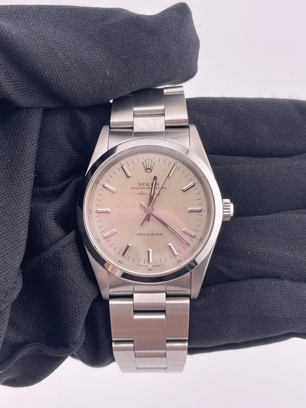 Rolex Air-King Silver Stick Dial on Oyster Bracelet Ref. 14000 1990 view 2