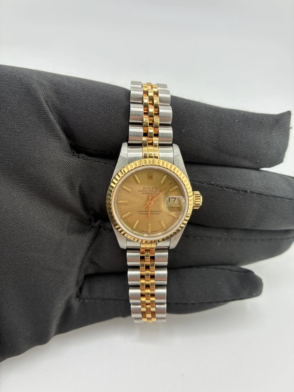 Rolex Datejust Lady Champagne Stick Dial on Jubilee Ref. 69173 1991 view 3