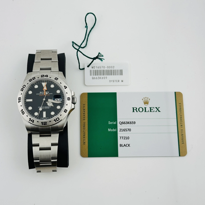 Rolex Explorer II Black Dial on Oyster Ref. 216570 Card 2020 view 6