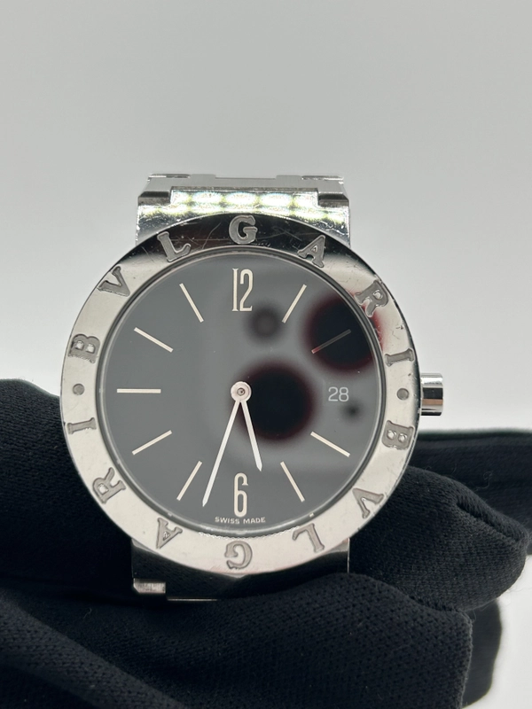 Bvlgari Bulgari Black Dial on Stainless Steel Bracelet Ref. BB33SS Complete 1997 view 3