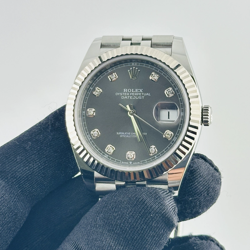 Rolex Datejust Dark Rhodium Diamond Dial on D Link Jubilee Bracelet Ref. 126334 Card 2019 view 3