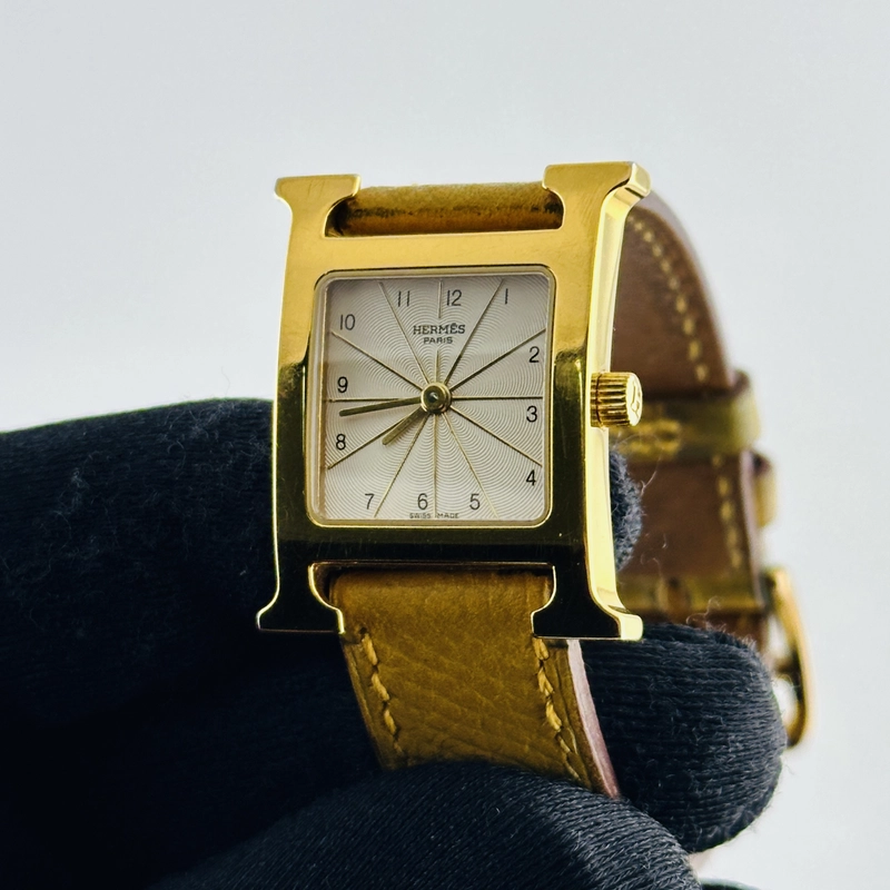 Hermes H White Dial on Leather Ref. HH1.201 view 2
