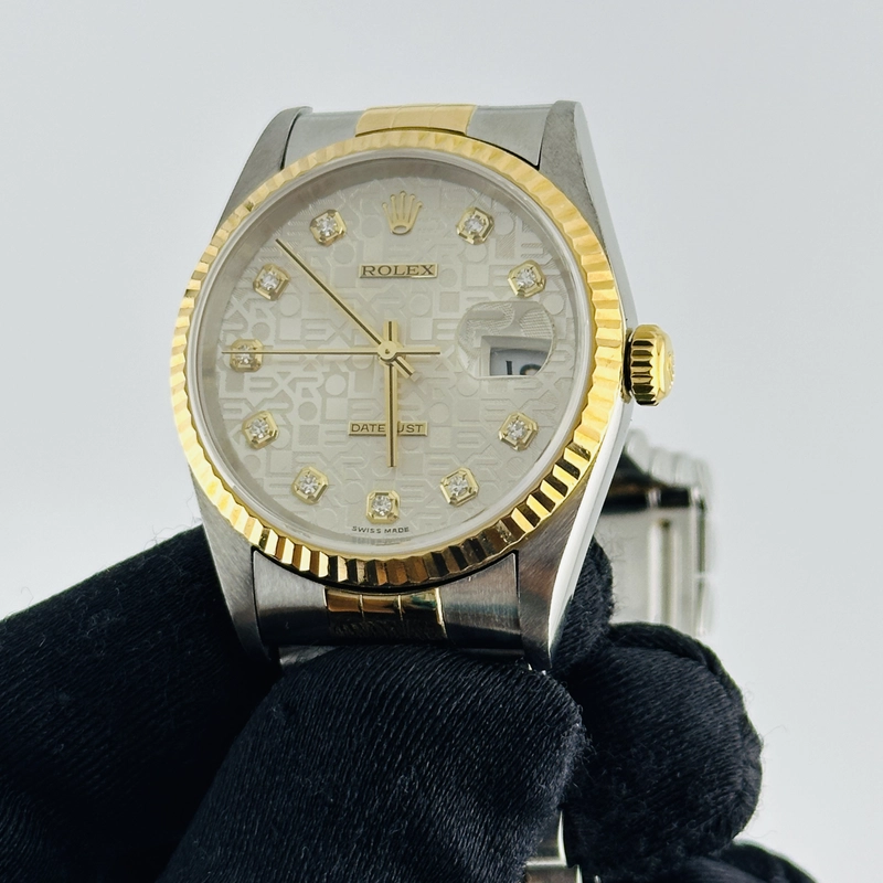Rolex Datejust Anniversary Factory Diamond Dial Dial on D Link Jubilee Ref. 16233 Papers 2002 view 3