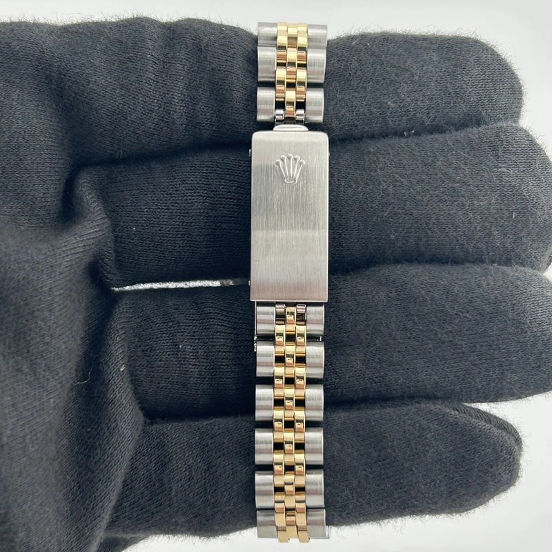 Rolex Datejust Lady Champagne Stick Dial on D Link Jubilee Ref. 69173 Papers view 4