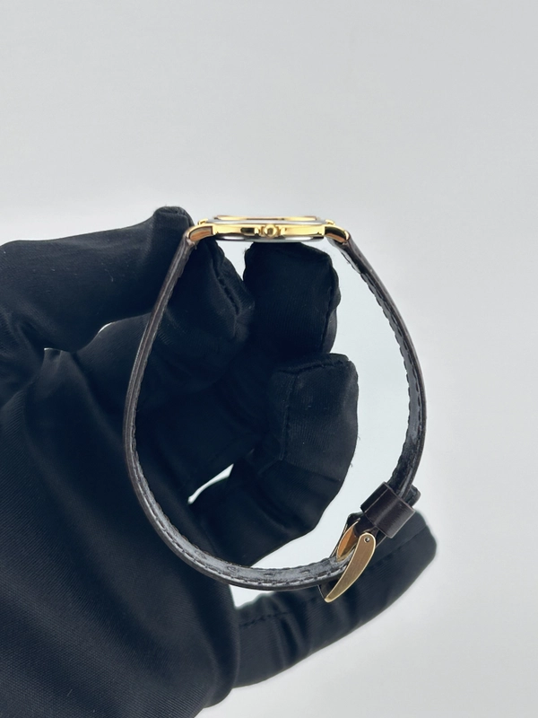 Yves Saint Laurent YSL White Roman Numerals Dial on Brown Leather Strap Ref. 2200-228481 view 4