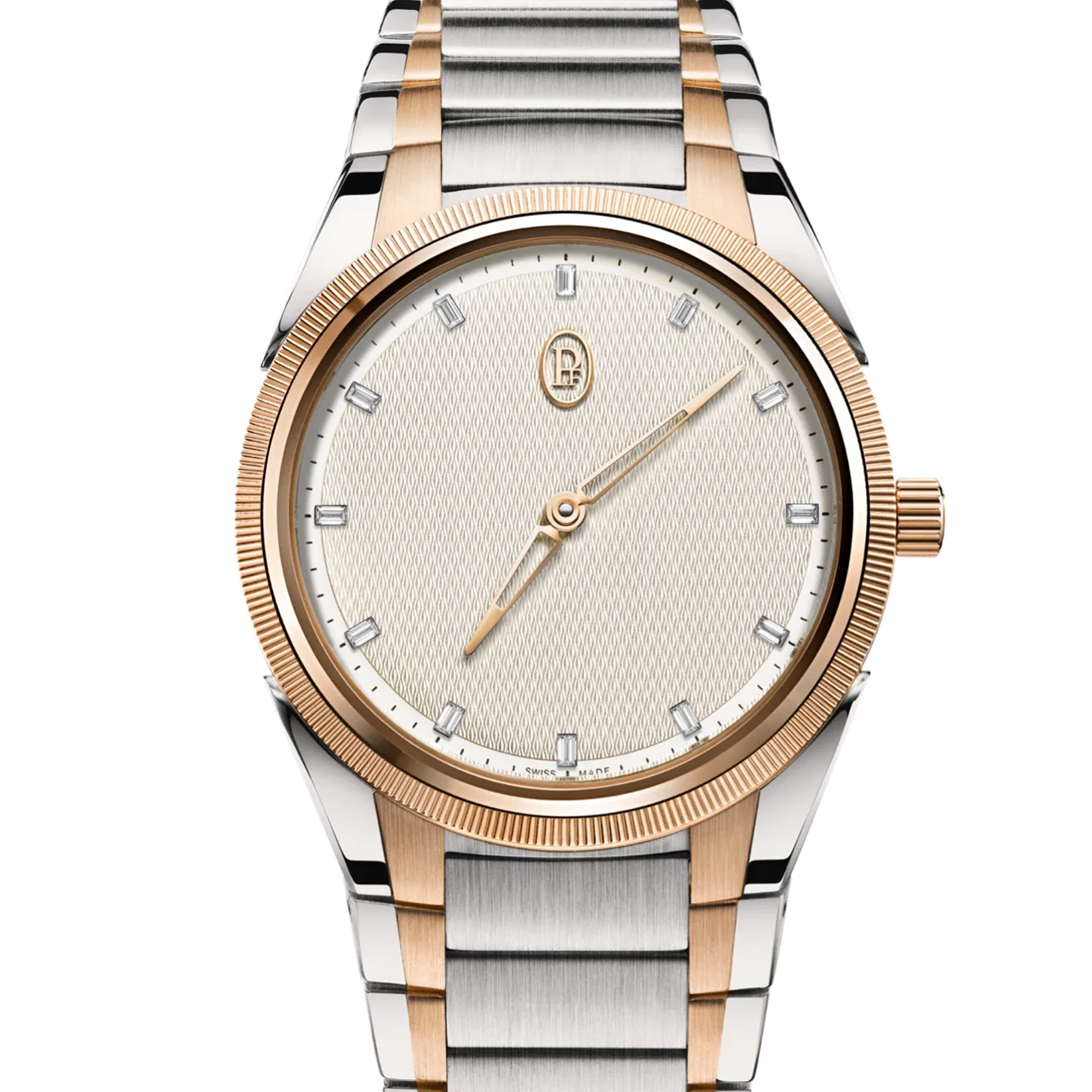 Parmigiani Fleurier Tonda PF 36 mm Steel and rose gold white citrine set PFC804-1020004-100182 – Front